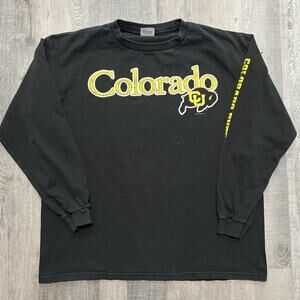 VTG University Of Colorado Long Sleeve CU Buffs Black College Football Shirt